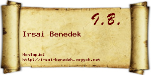 Irsai Benedek névjegykártya
