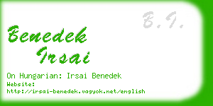 benedek irsai business card